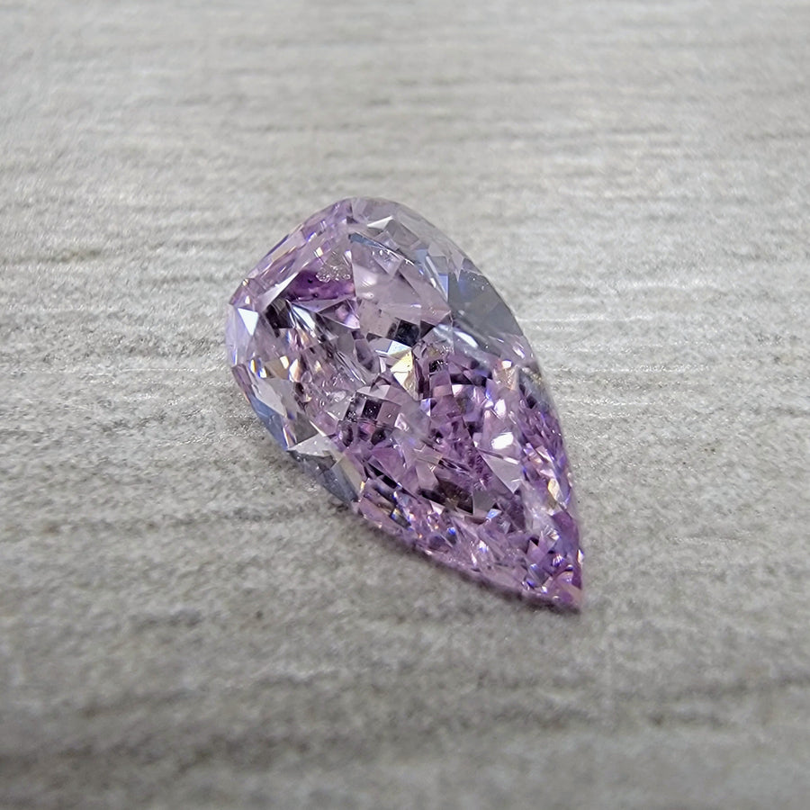 0.56ct Fancy Pinkish Purple Pear Diamond I1 GIA