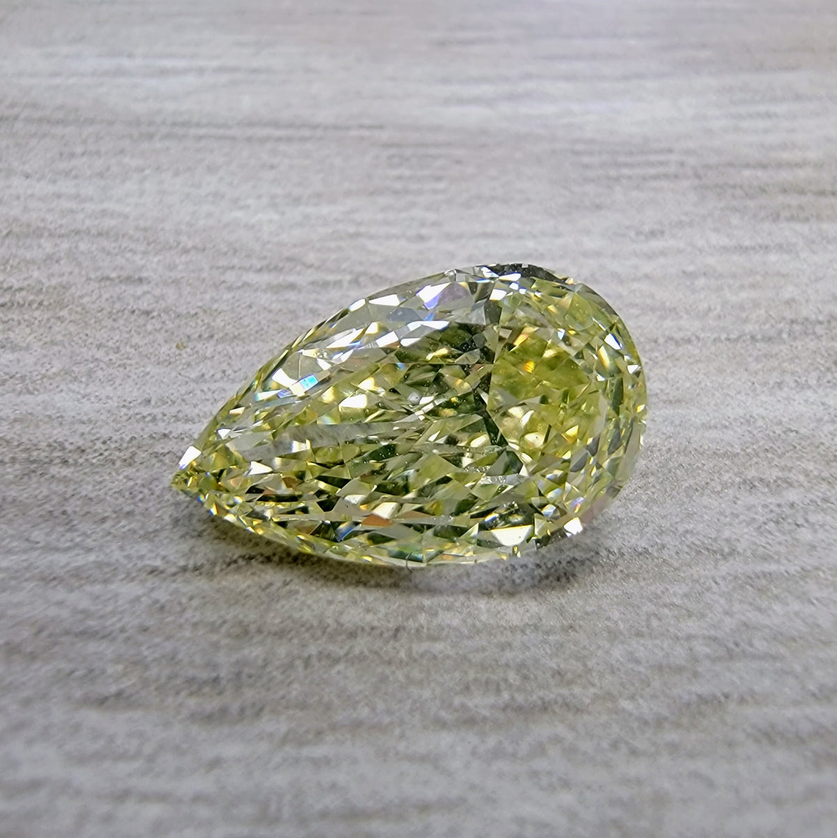 2.06ct Fancy Light Greenish Yellow Pear Diamond VS1 GIA