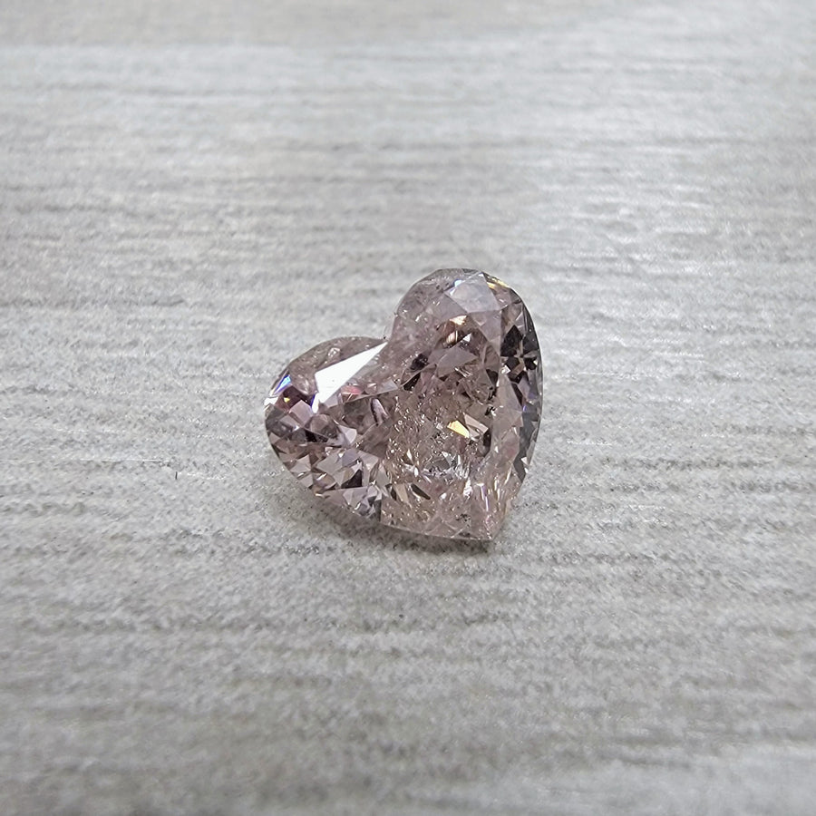 0.79ct Fancy Pink-Brown Heart Diamond GIA