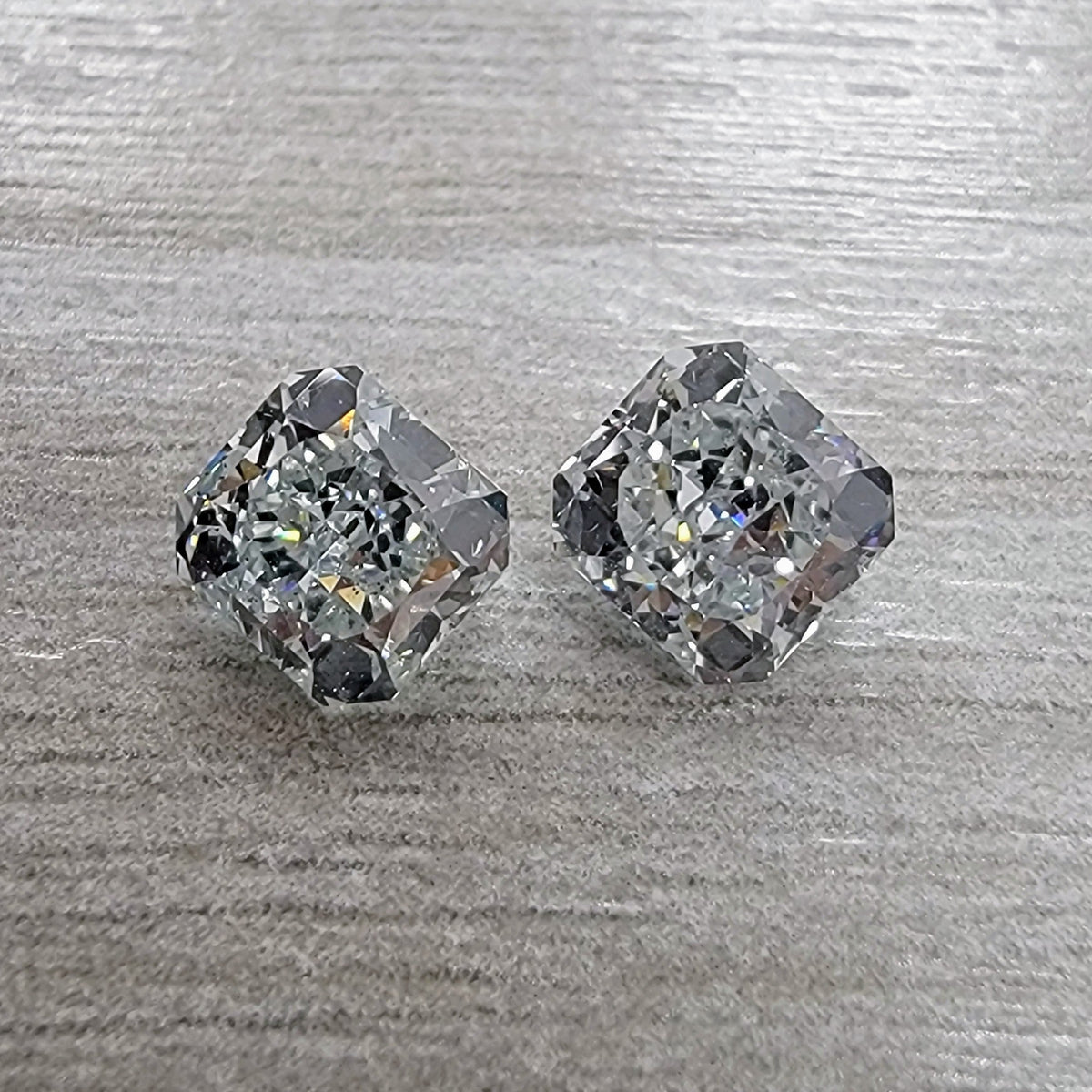1.03ct & 1.03ct Fancy Light Blueish Green & Fancy Light Greenish Blue Radiant Diamonds GIA