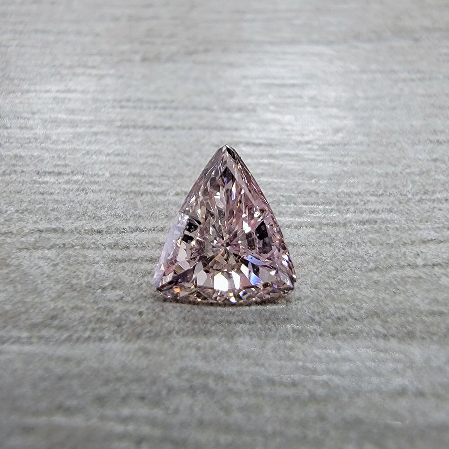 0.29ct Fancy Orangy Pink Trillion Diamond SI1 GIA