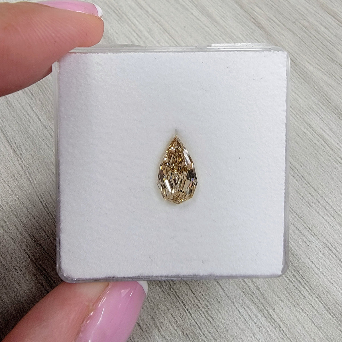 1.51ct Champagne Brown Diamond Step-Cut Pear-Shape Diamond
