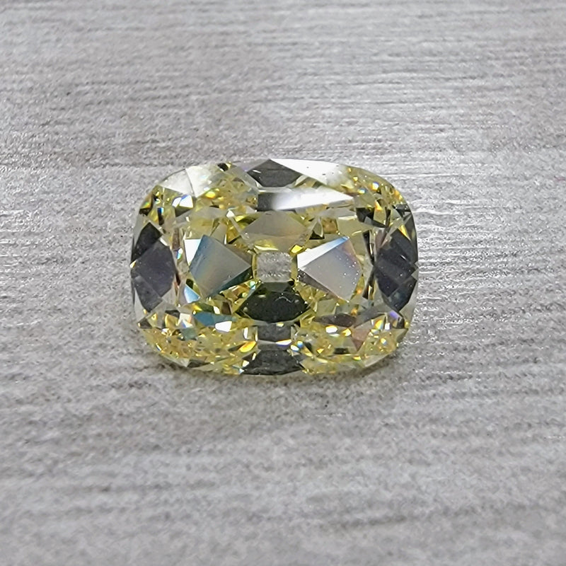 2.01ct Fancy Light Yellow Old Mine Cushion Diamond VS1 GIA