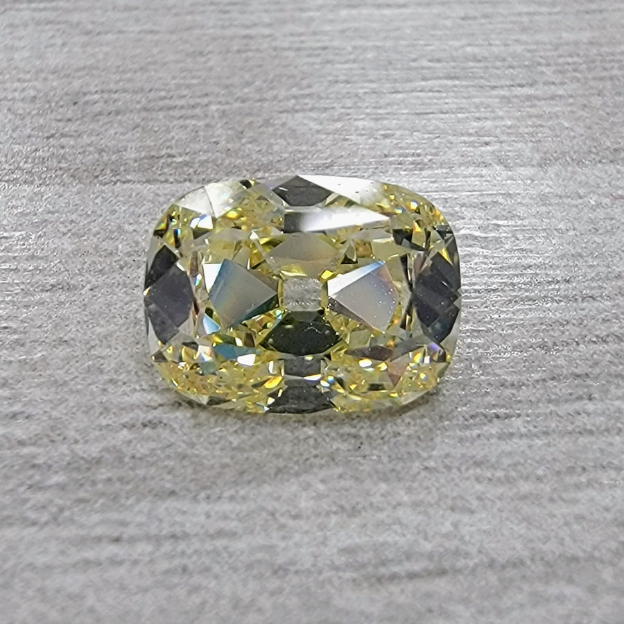 2.01ct Fancy Light Yellow Old Mine Cushion Diamond VS1 GIA