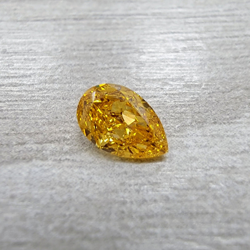 0.50ct Fancy Vivid Yellow-Orange Pear Diamond SI1 GIA