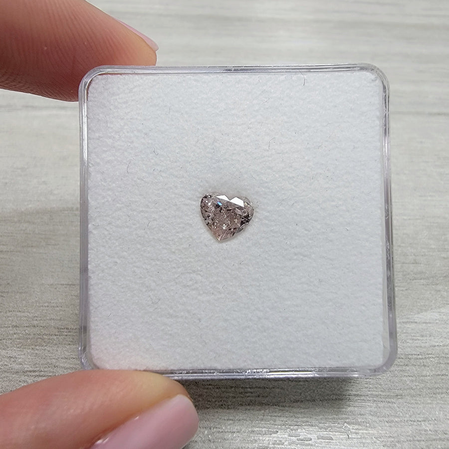 0.79ct Fancy Pink-Brown Heart Diamond GIA