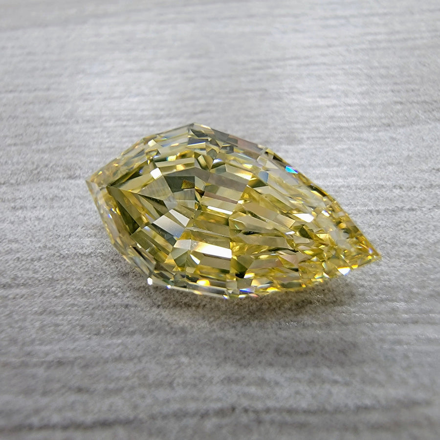 2.21ct Fancy Yellow Step Cut Kite Diamond VVS2 GIA
