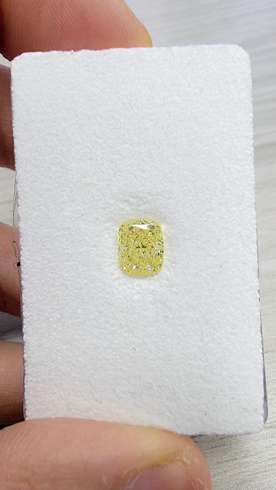 2.01ct Fancy Yellow Cushion SI2 Diamond GIA