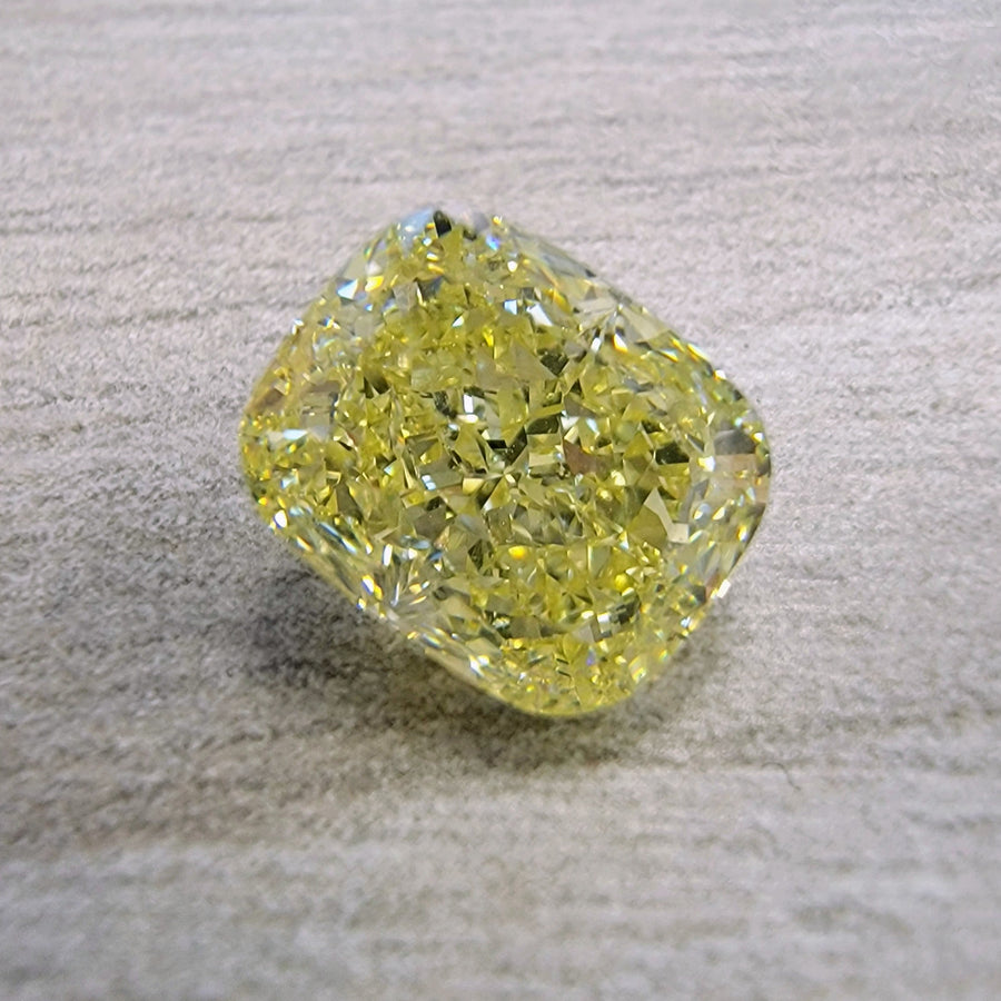 2.01ct Fancy Yellow Cushion SI2 Diamond GIA