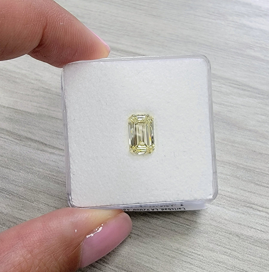 2.05ct Light Yellow Emerald-Cut Diamond SI1 GIA