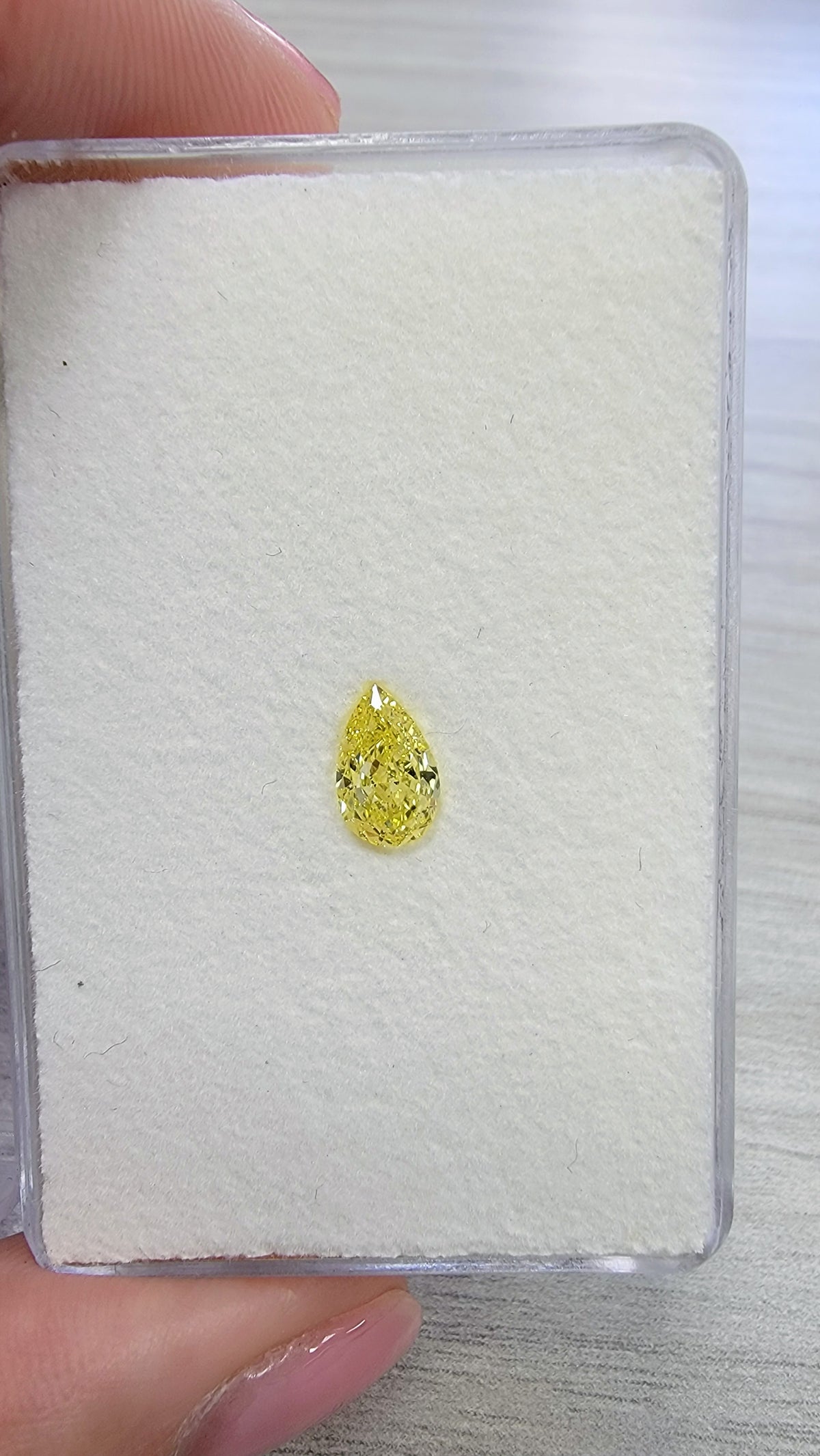 1.00ct Fancy Intense Yellow Pear Diamond SI1 GIA