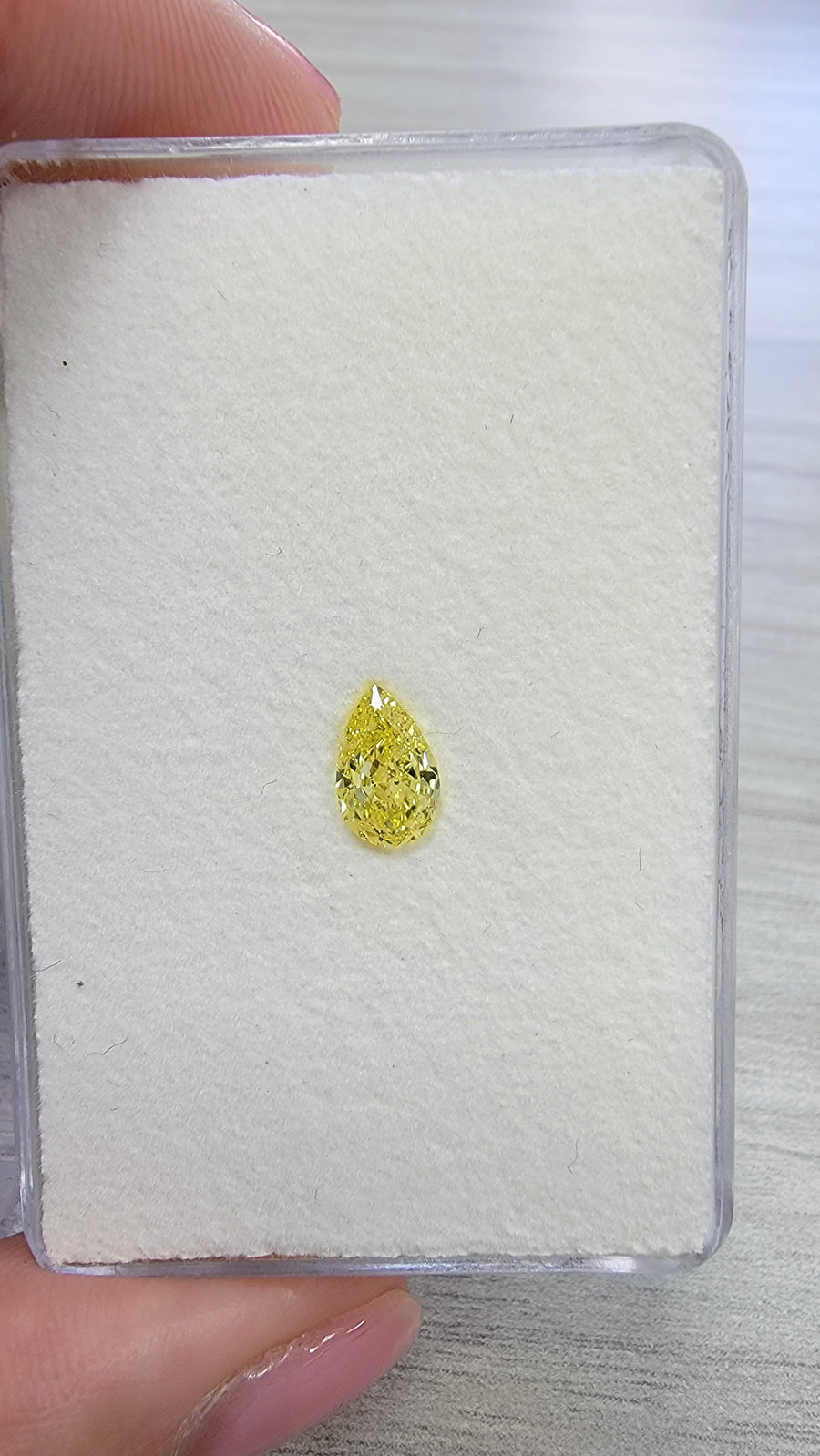 1.00ct Fancy Intense Yellow Pear Diamond SI1 GIA