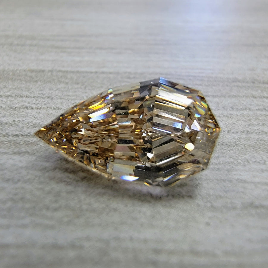 1.51ct Champagne Brown Diamond Step-Cut Pear-Shape Diamond
