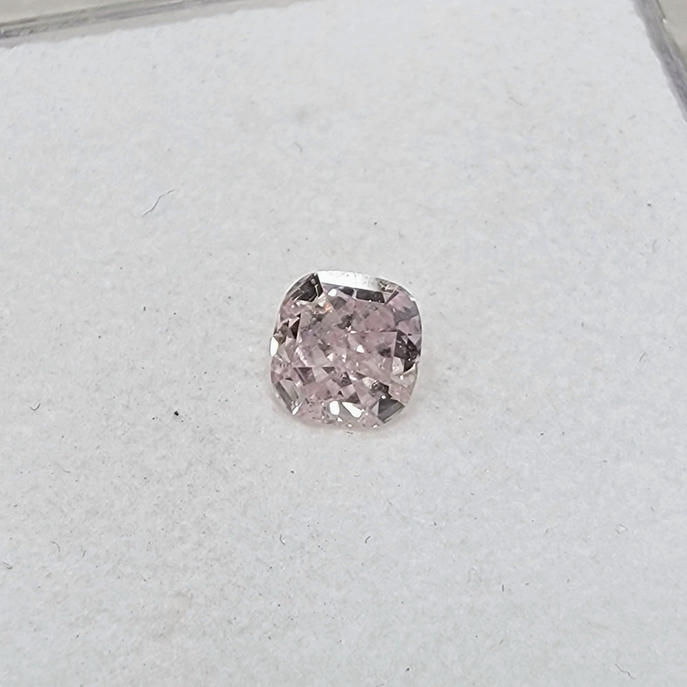 0.73ct Fancy Light Orangy Pink Cushion Diamond I1 GIA