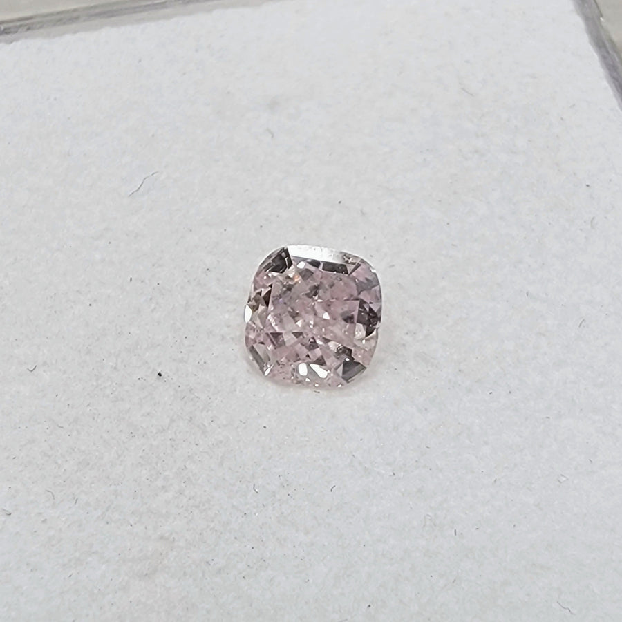 0.73ct Fancy Light Orangy Pink Cushion Diamond I1 GIA