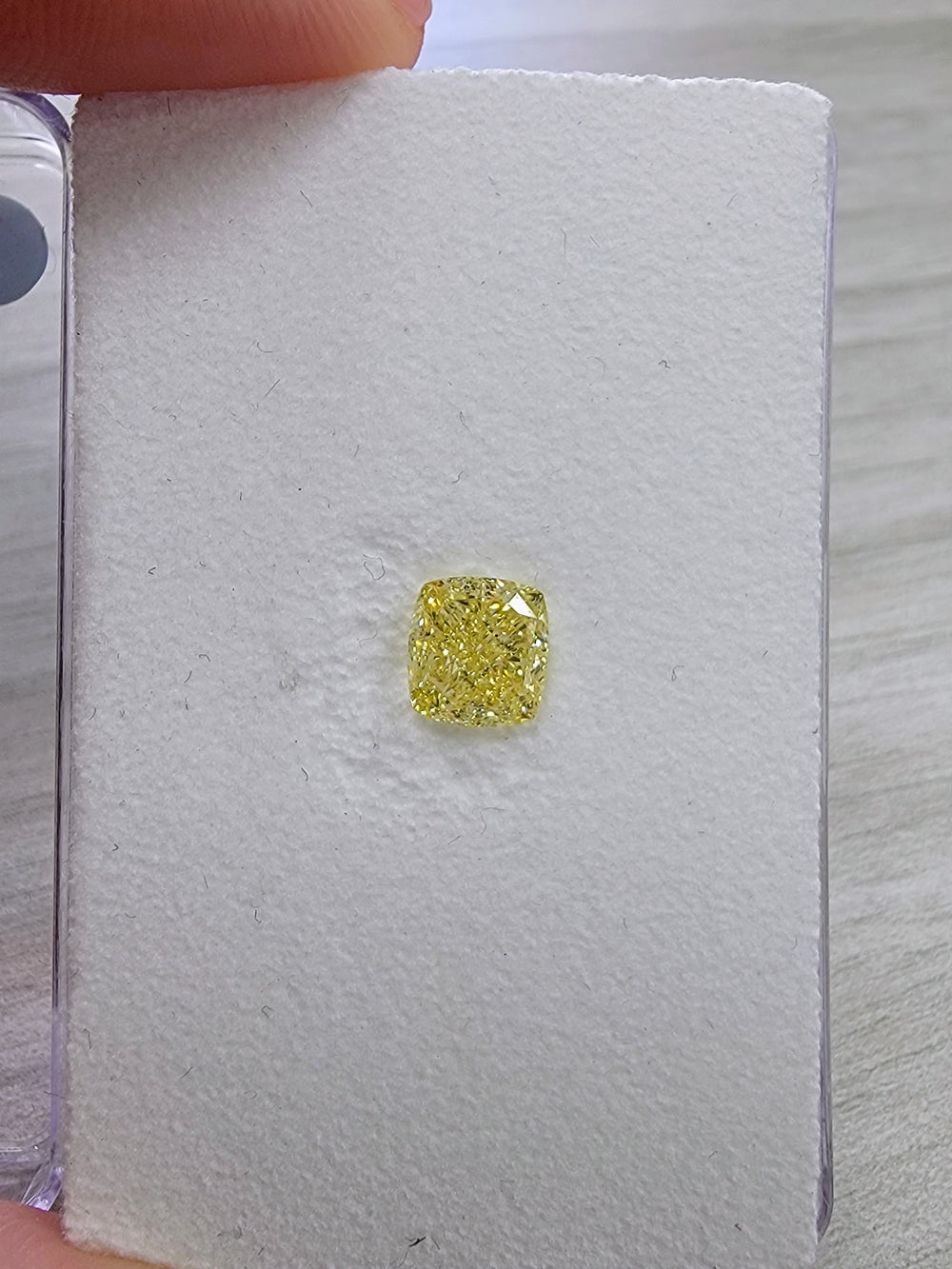 1.73ct Fancy Yellow Cushion Diamond VS2 GIA