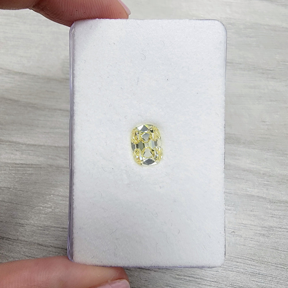 2.01ct Fancy Light Yellow Old Mine Cushion Diamond VS1 GIA