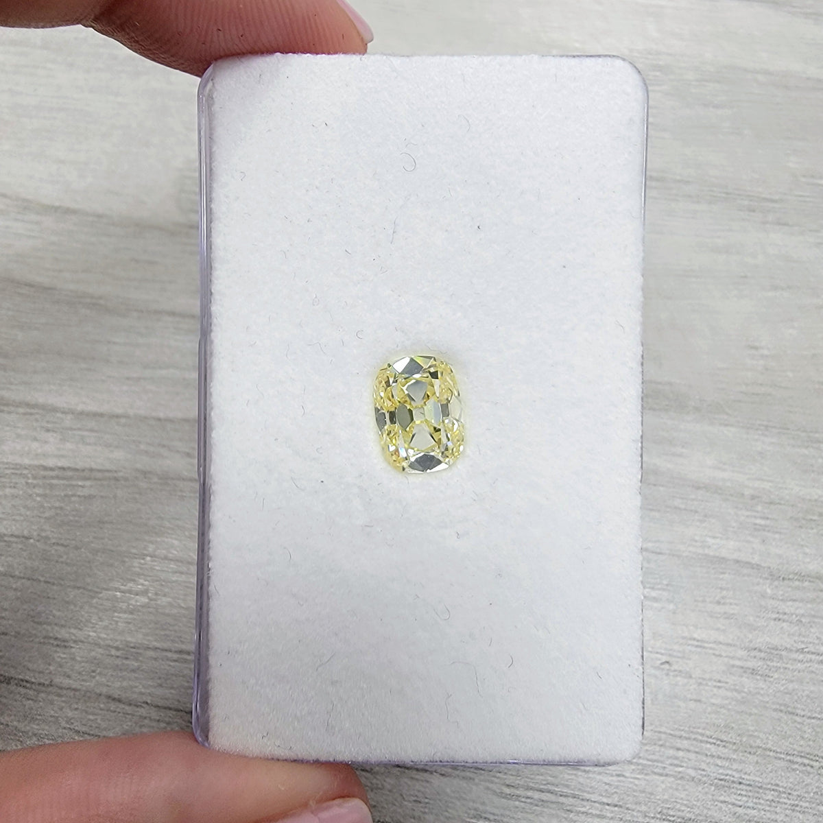 2.01ct Fancy Light Yellow Old Mine Cushion Diamond VS1 GIA