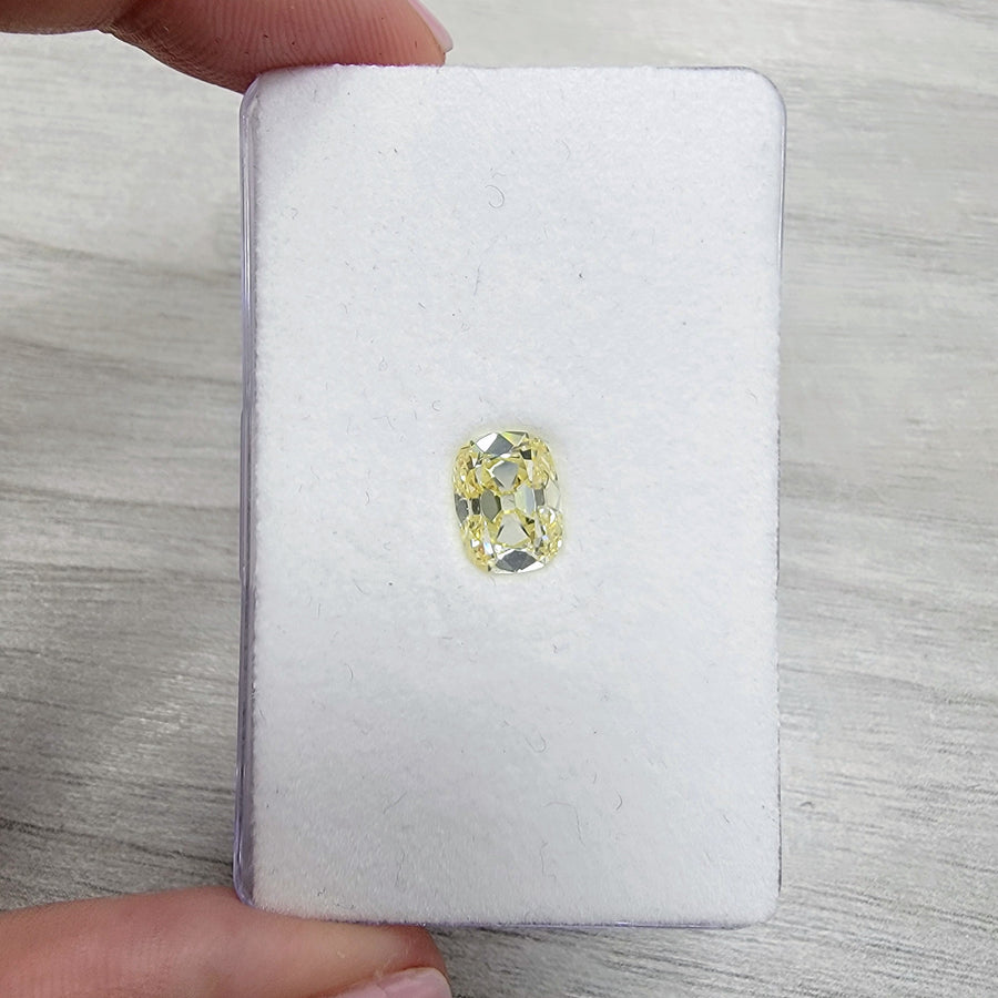 2.01ct Fancy Light Yellow Old Mine Cushion Diamond VS1 GIA