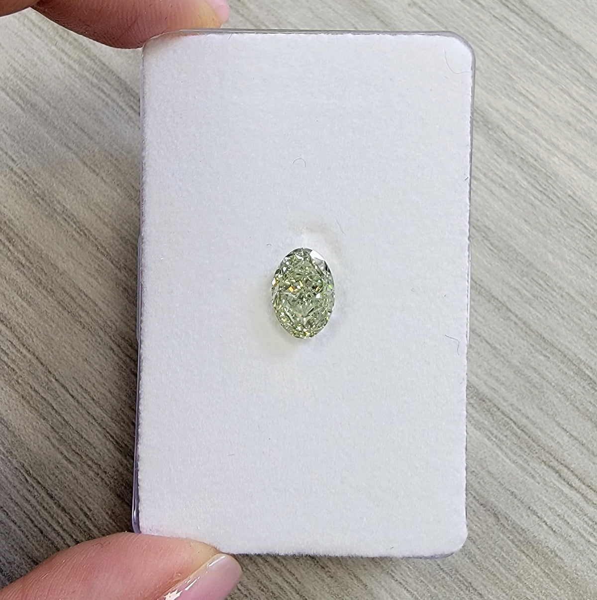 2.03ct Fancy Grayish Yellowish Green Oval Diamond VS2 GIA