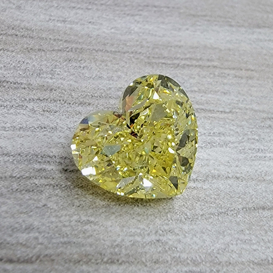 3.00ct Fancy Yellow Heart Diamond SI2 GIA