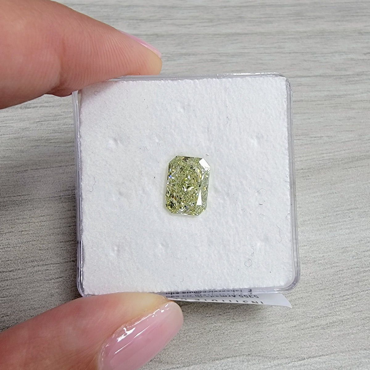 2.51ct Fancy Greenish Yellow Radiant Diamond VS2 GIA