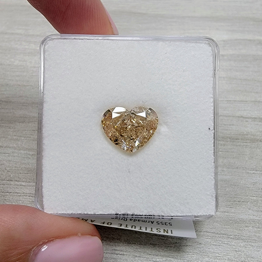 4.00ct Fancy Yellow-Brown Heart Diamond SI1 GIA