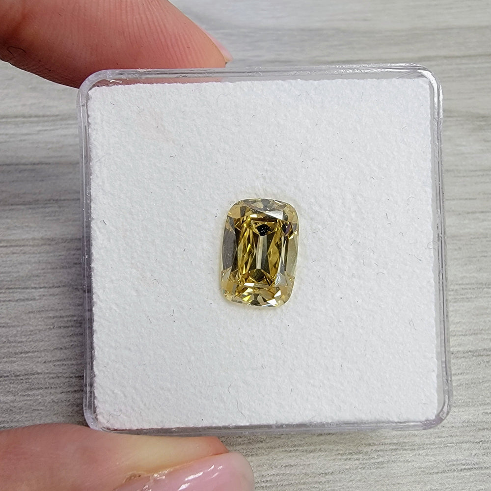 3.01ct Fancy Brownish Yellow Old Mine Cushion Diamond SI1 GIA