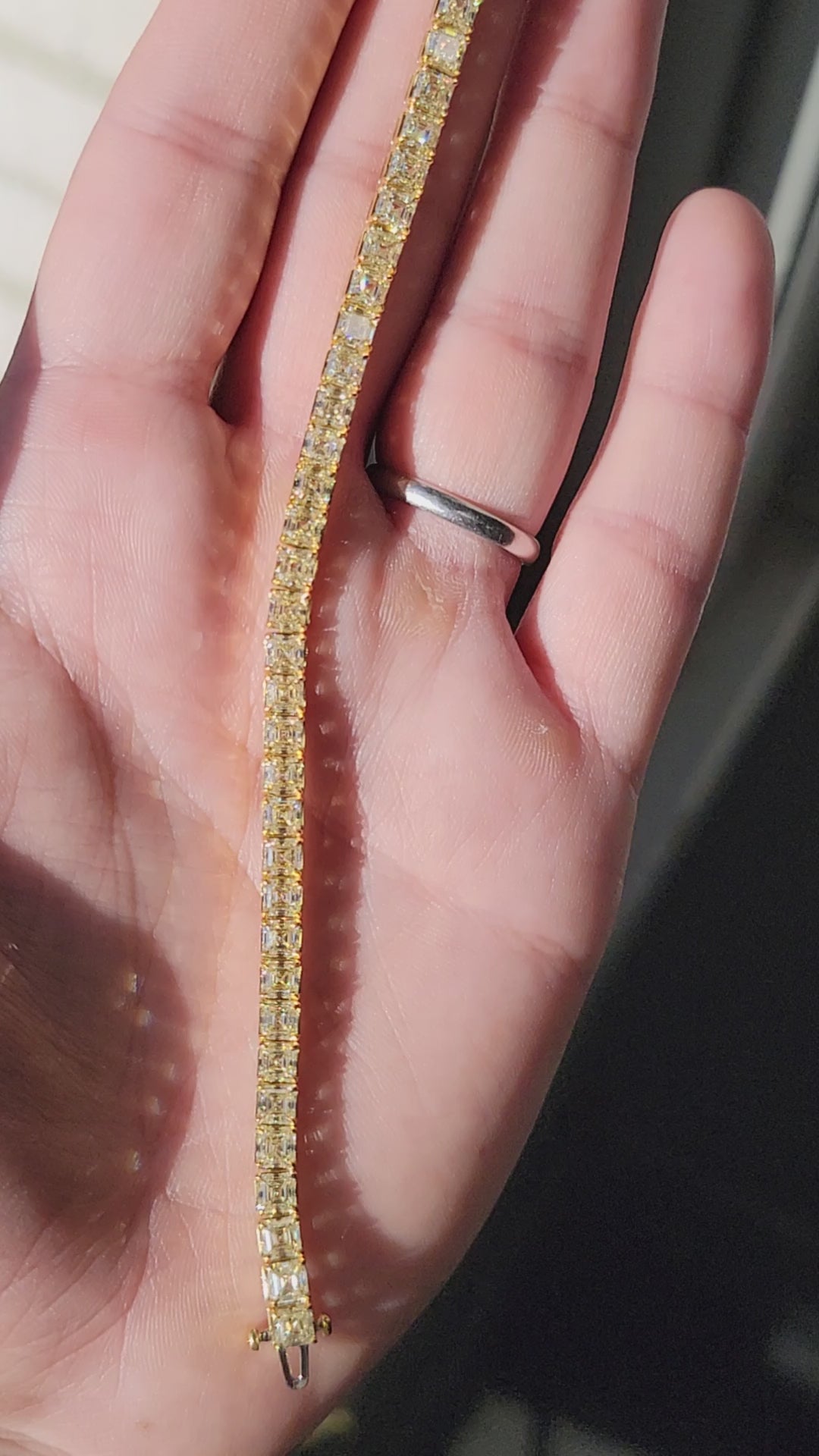 17.76ct Fancy Light Yellow Asscher Cut Bracelet