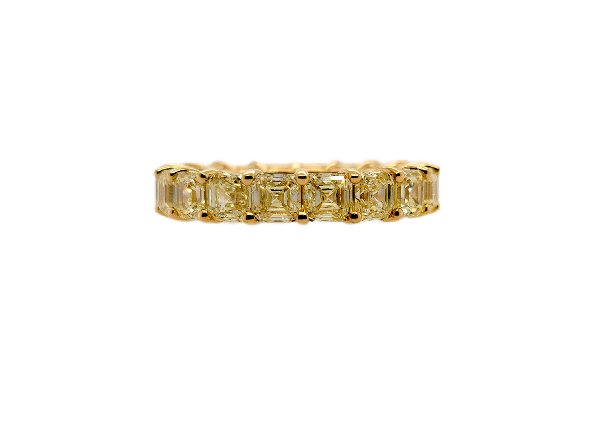 Fancy Yellow Asscher-Cut Diamond Eternity Band