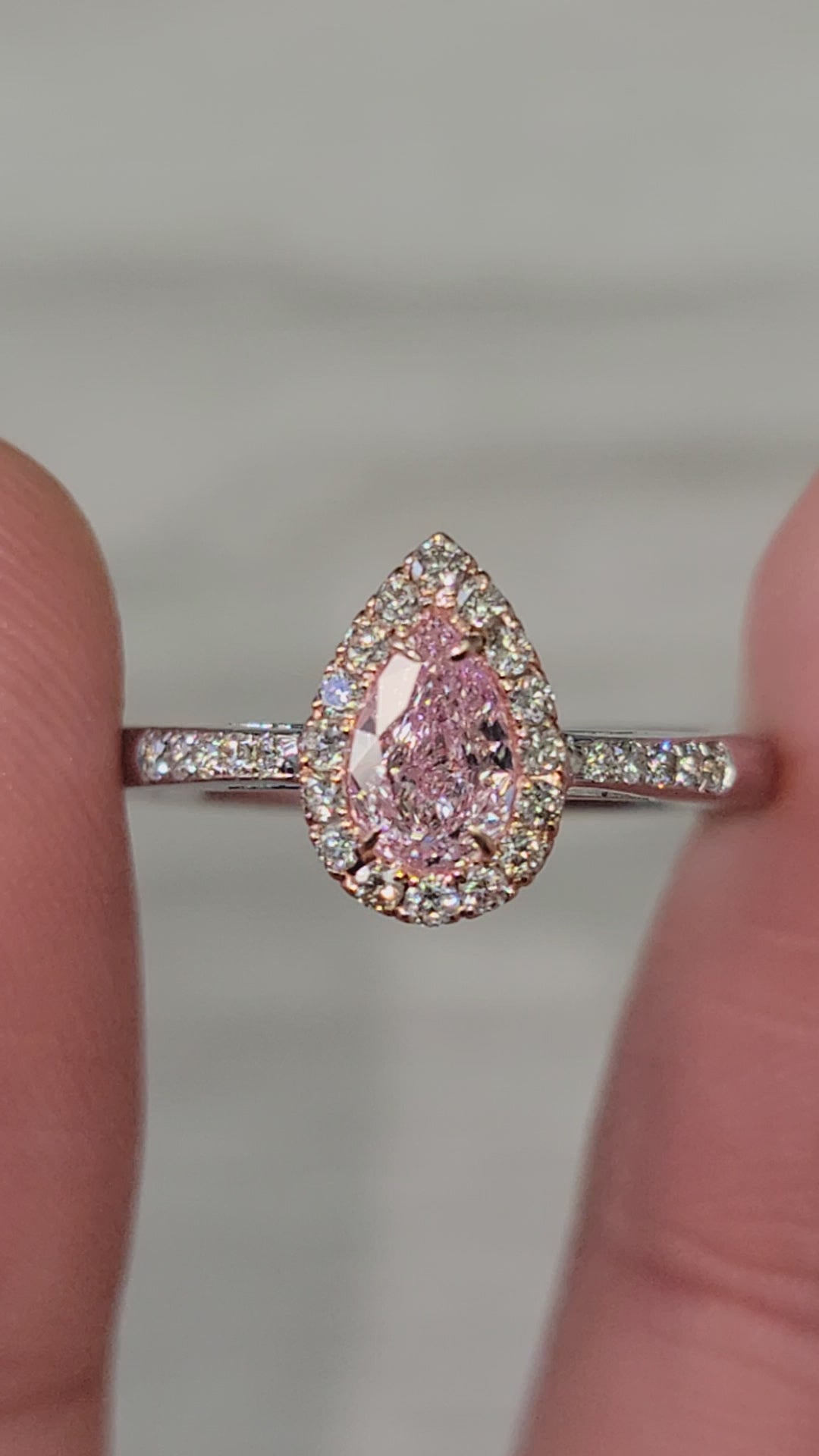 0.50ct Pink Pear Shape Ring