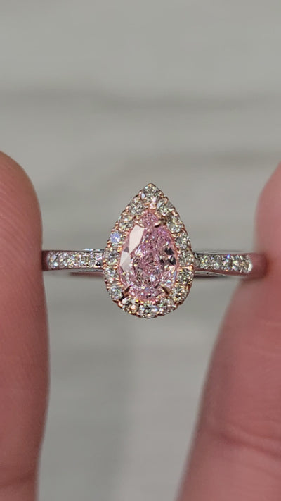 0.50ct Pink Pear Shape Ring