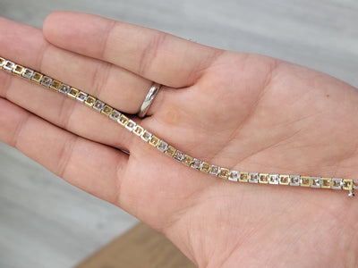 10.30ct Fancy Yellow / White Cushion cut Bracelet - Namdar Diamonds