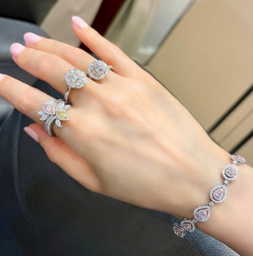 Pink Pear Shape Diamond Bracelet 3.28ct - Namdar Diamonds