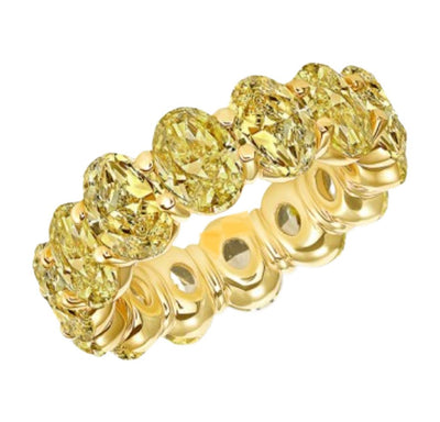 Oval Fancy Yellow Diamond Eternity Band - Namdar Diamonds