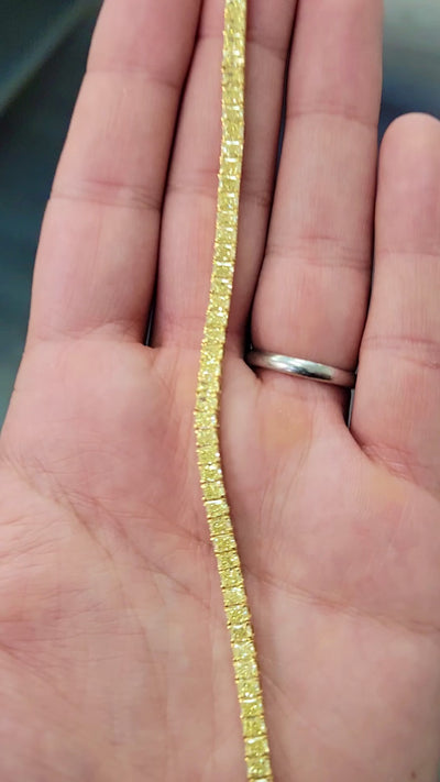 11.35ct Fancy Yellow Long Radiant Bracelet