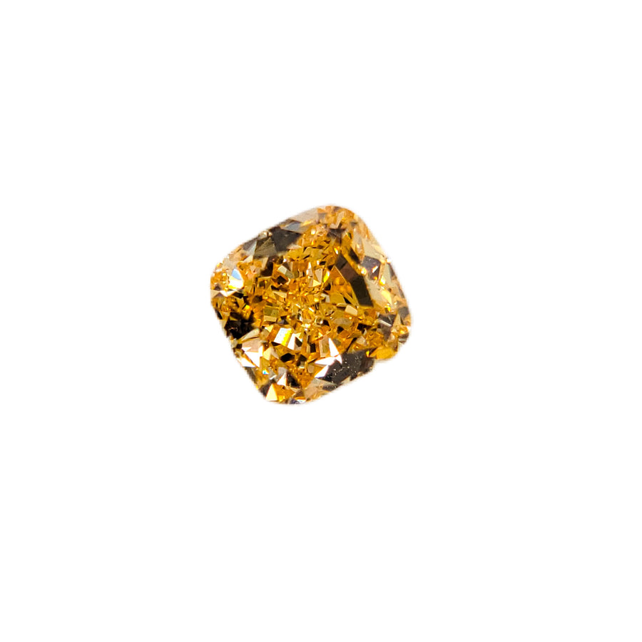 1.08ct Fancy Intense Yellowish Orange Cushion Diamond VS1 GIA