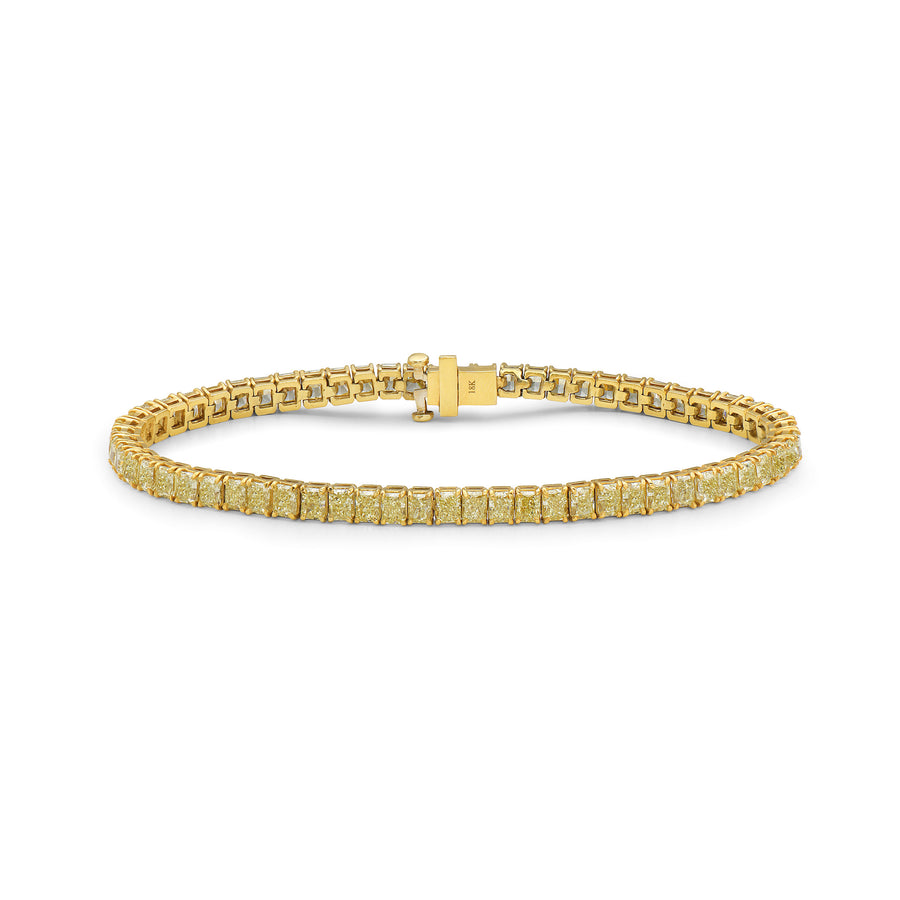 11.35ctw Fancy Yellow Long Radiant Diamond Tennis Bracelet