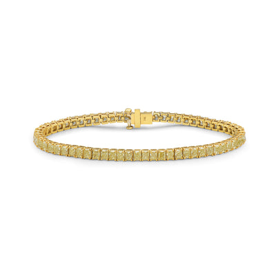 11.35ct Fancy Yellow Long Radiant Tennis Bracelet