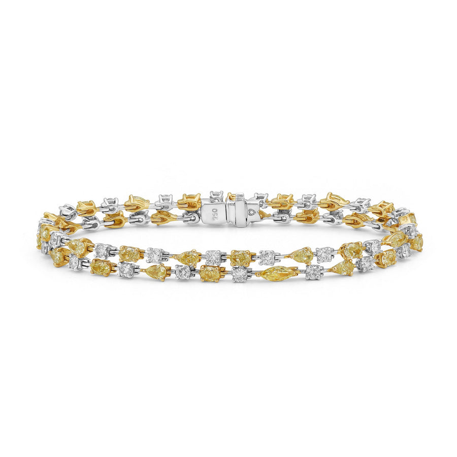 7.70ctw Yellow Diamond Double Row Bracelet