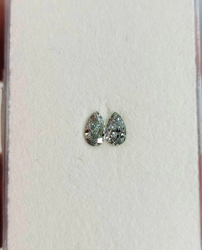 0.72ct Pair of Blue Diamond Pear Shapes