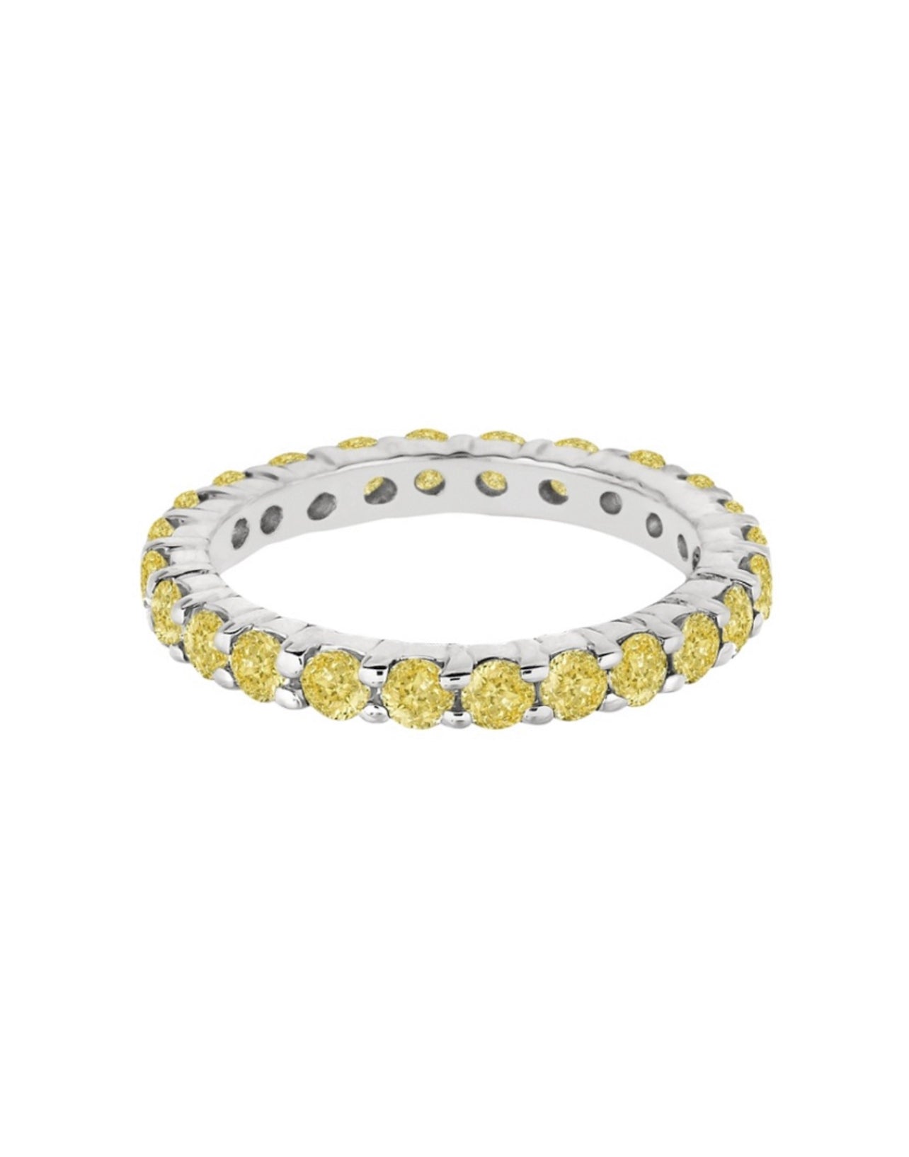 Yellow Diamond Round Eternity Band - Namdar Diamonds