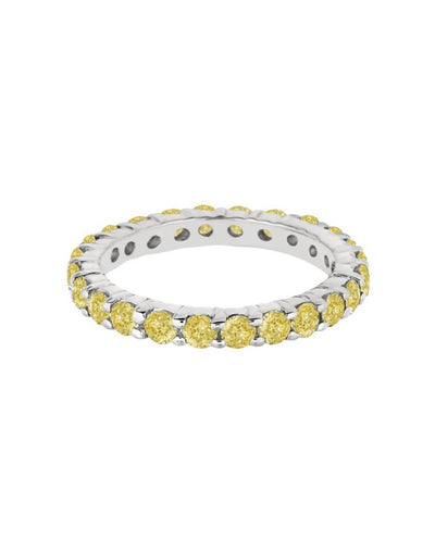 Yellow Diamond Round Eternity Band - Namdar Diamonds