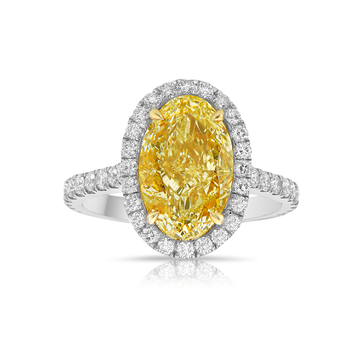 2.73ct Fancy Yellow Oval Diamond Ring SI1 GIA