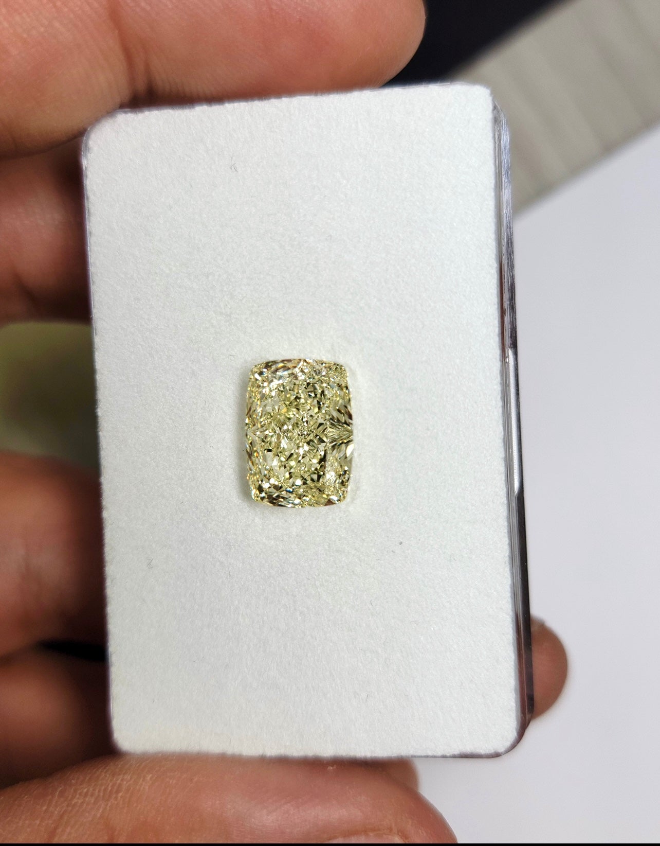 6.01ct Light Yellow Cushion VS1 GIA