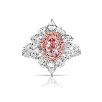 1.00ct Light Pink Oval SI2 GIA Ring