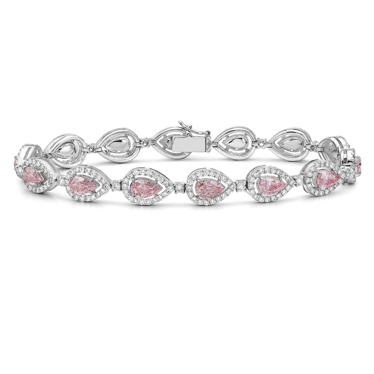 Pink Pear Shape Diamond Bracelet