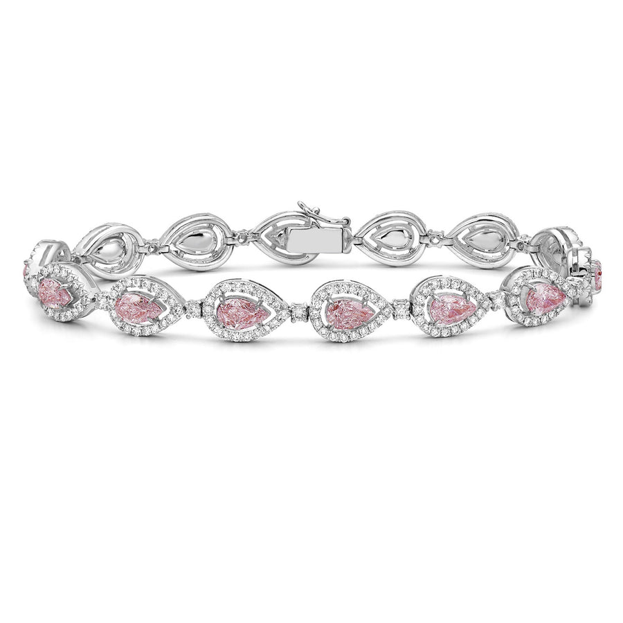 Pink Pear Shape Diamond Bracelet