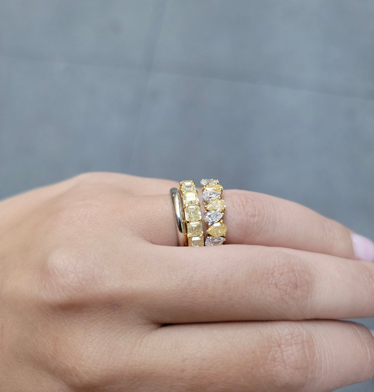Fancy Yellow Asscher-Cut Diamond Eternity Band