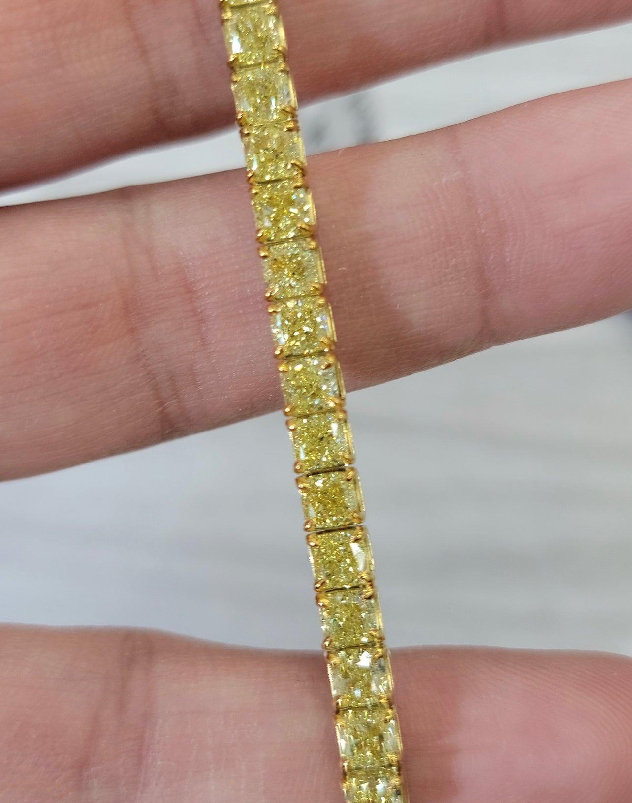 Fancy Yellow Cushion Cut Tennis Bracelet